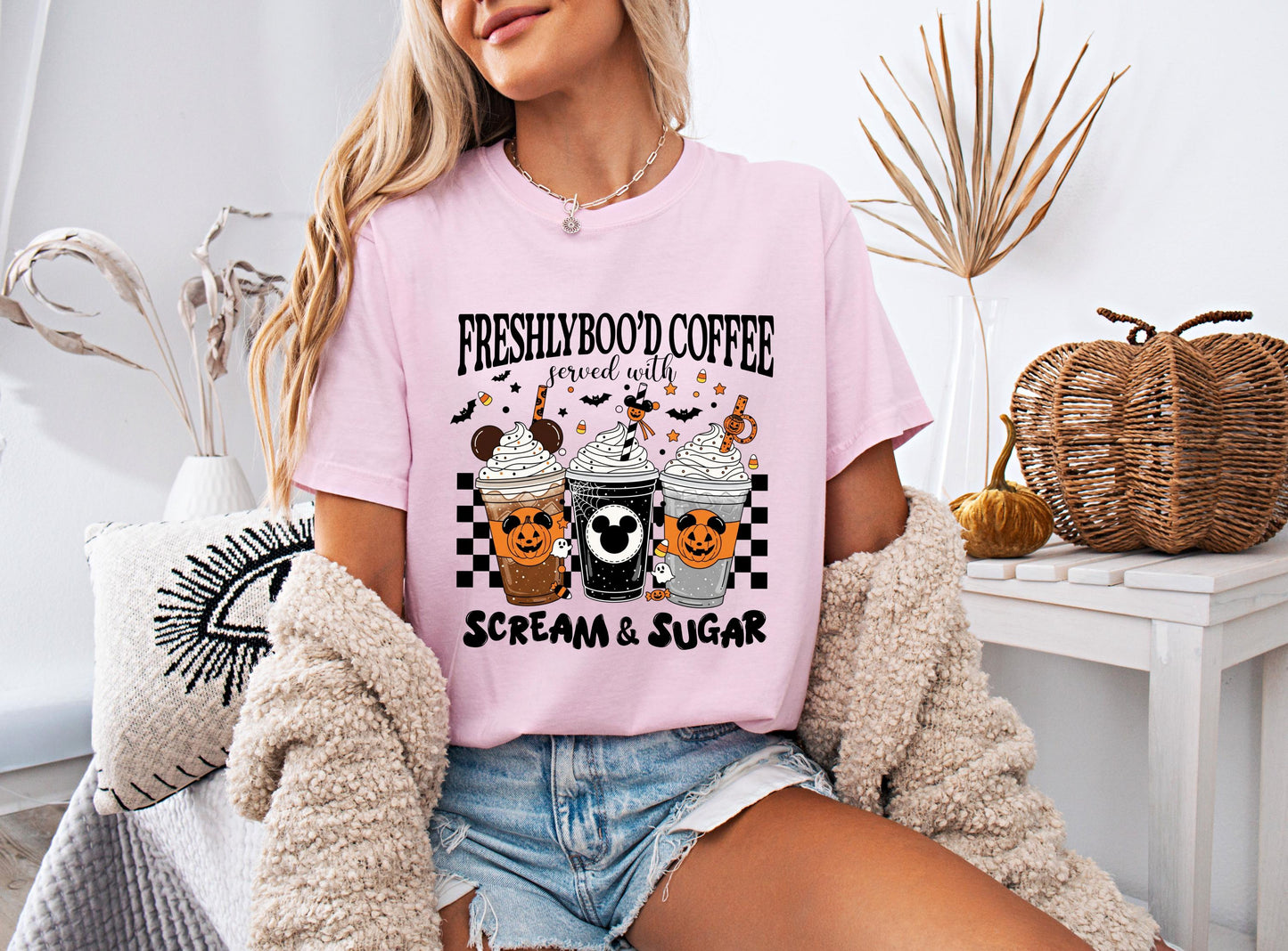 Freshly Boo’d Disney Coffee Shirt, Halloween Scream and Sugar ,