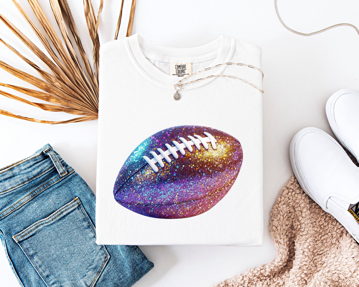 Shiny Purple Blue Football Shirt | Sparkle Game Day Shirt | Cute