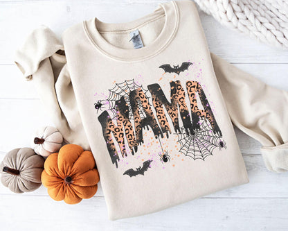 Mama Halloween Sweatshirt, Cheetah Print Mama Sweater, Mom