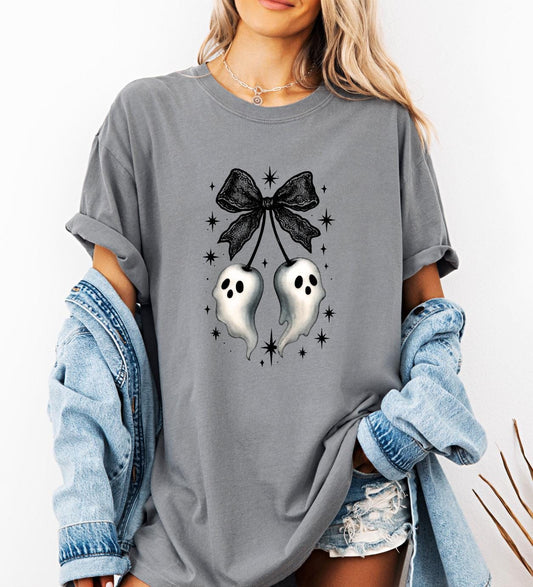 Ghost with Lace Bow Halloween Shirt, Croquette Ghost , Cute