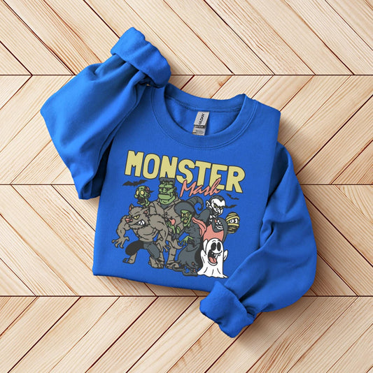 Halloween Sweatshirt, Graphic Monster Sweatshirt, Retro