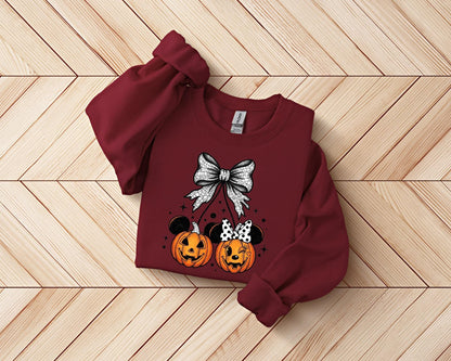 Mickey and Minnie Pumpkin Sweatshirt, Fall Disney Halloween
