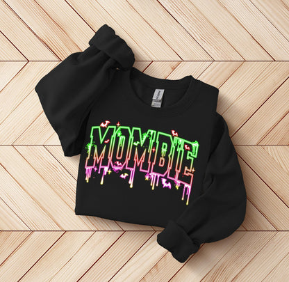 Neon Mombie Halloween Shirt for Moms, Funny Zombie Mom, Neon