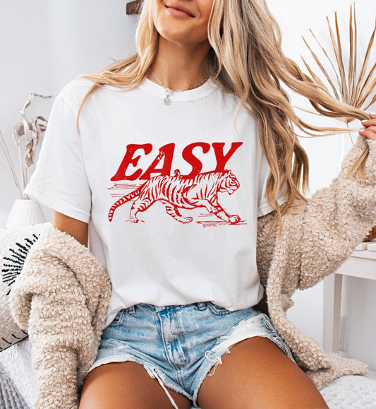 Easy Tiger Comfort Colors® , Graphic , Oversized Retro Tiger ,