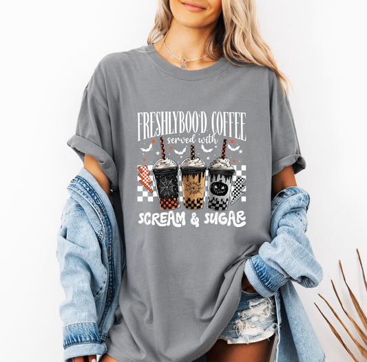 Freshly Boo'd Halloween Coffee Shirt, Cute Ghost Coffee Lover ,