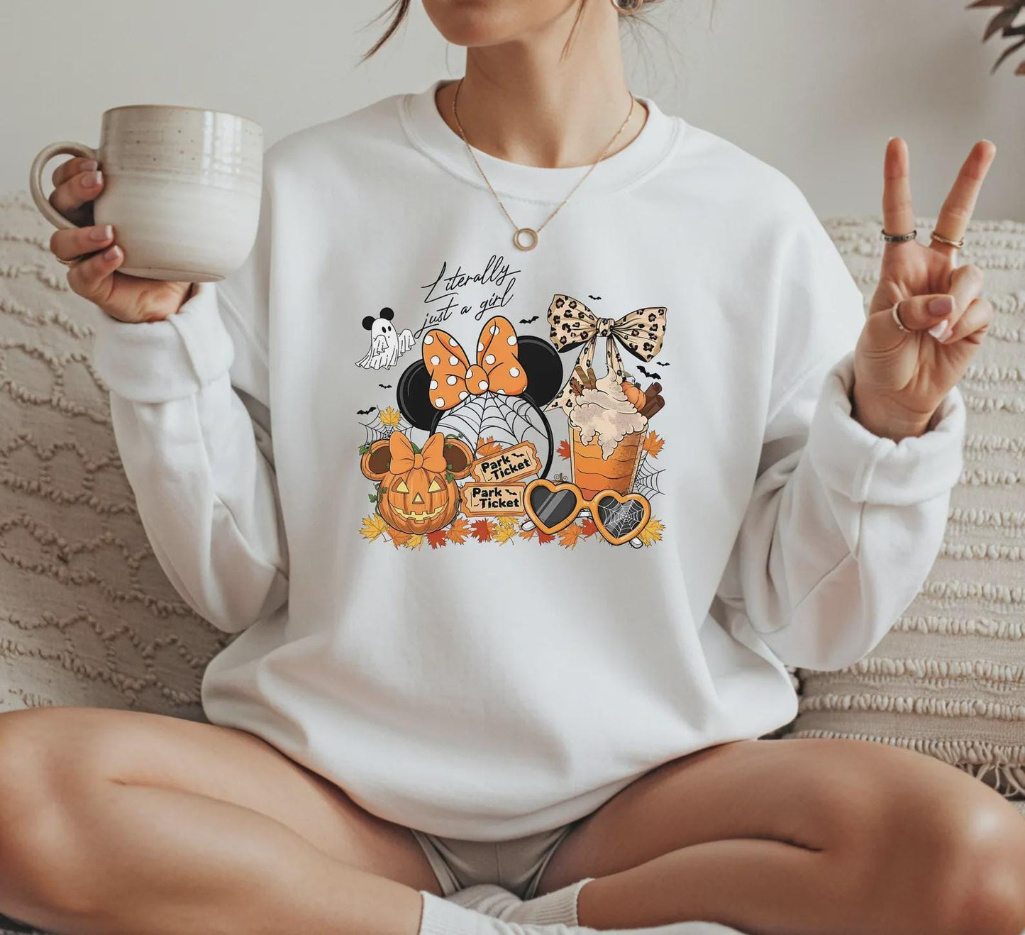 Disney Just A Girl Halloween Sweatshirt, Literally Just A Girl