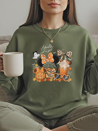 Disney Just A Girl Halloween Sweatshirt, Literally Just A Girl