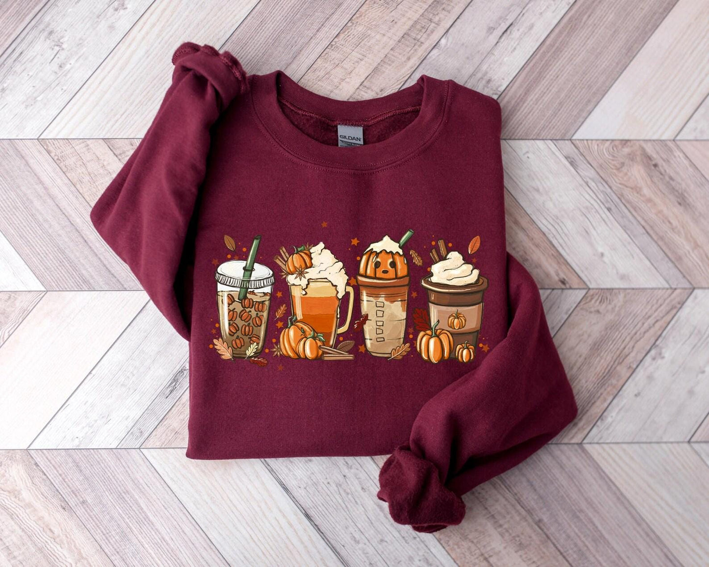 Halloween Spooky Coffee Latte Sweatshirt, Fall Cozy Pullover,