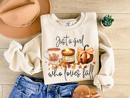 Just a Girl Who Loves Fall Sweater | Autumn Pullover with