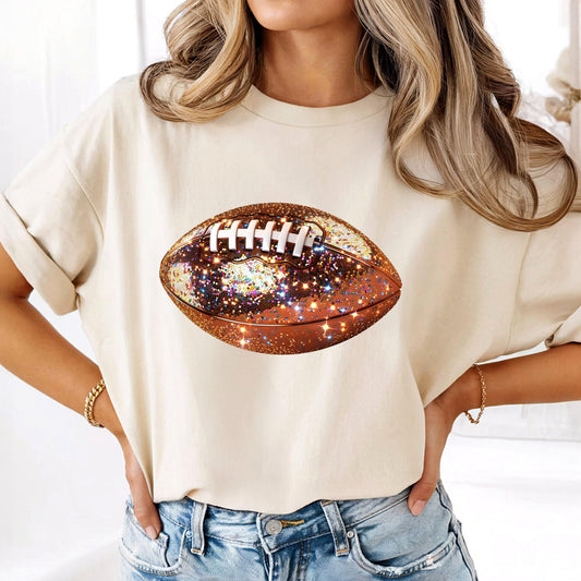Shiny Glitter Football Sweatshirt | Sparkly Game Day Shirt |