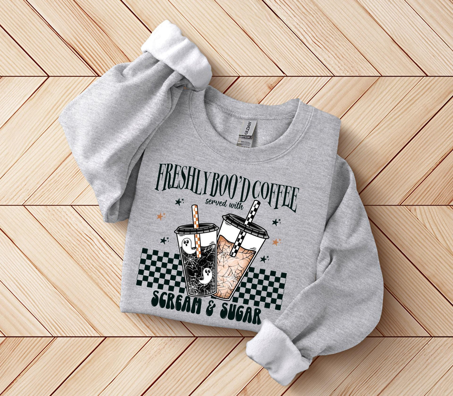 Halloween Freshly Boo’d Coffee Sweatshirt, Halloween Coffee