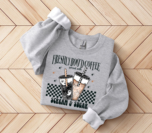 Halloween Freshly Boo’d Coffee Sweatshirt, Halloween Coffee
