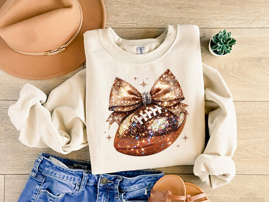 Football Bow Sweatshirt, Football Mom Gift, Game Day Sweater,