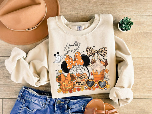 Disney Just A Girl Halloween Sweatshirt, Literally Just A Girl