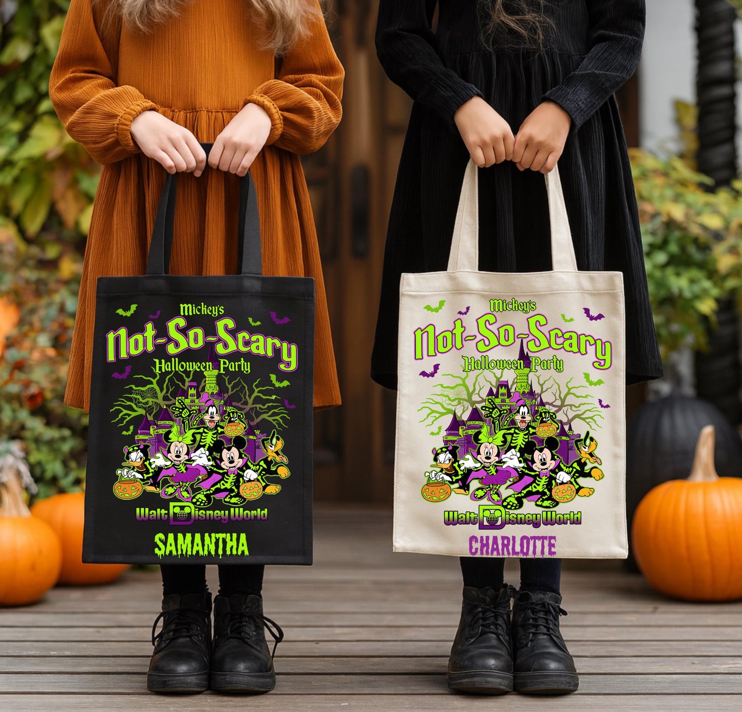 Personalized Halloween Trick or Treat Bag, Mickey and Friends