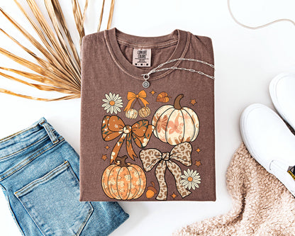 Pumpkin Fall Shirt, Comfort Colors Fall Graphic , Coquette and