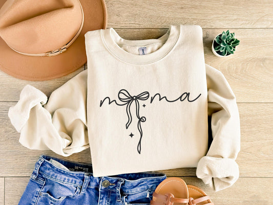 Cursive Mama Shirt, Coquette Bow Graphic , Comfort Colors Mom ,
