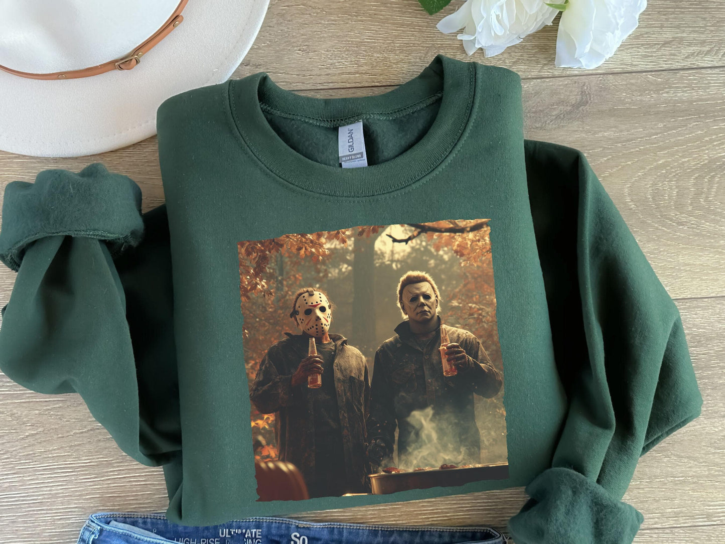 Michael Myers and Jason Sweater, Horror Movie Icons Drinking