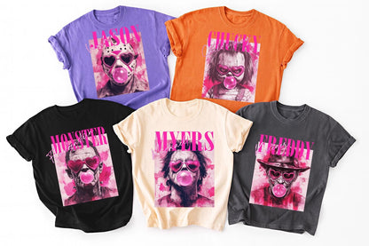 Comfort Colors® Bubblegum Horror Icon Shirt, Cute Halloween