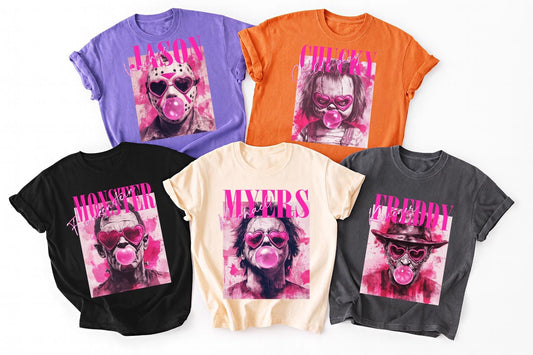 Comfort Colors® Bubblegum Horror Icon Shirt, Cute Halloween