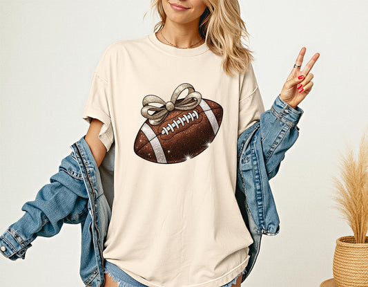 Mama Football Shirt with Bow | Cute Game Day Shirt for Women |
