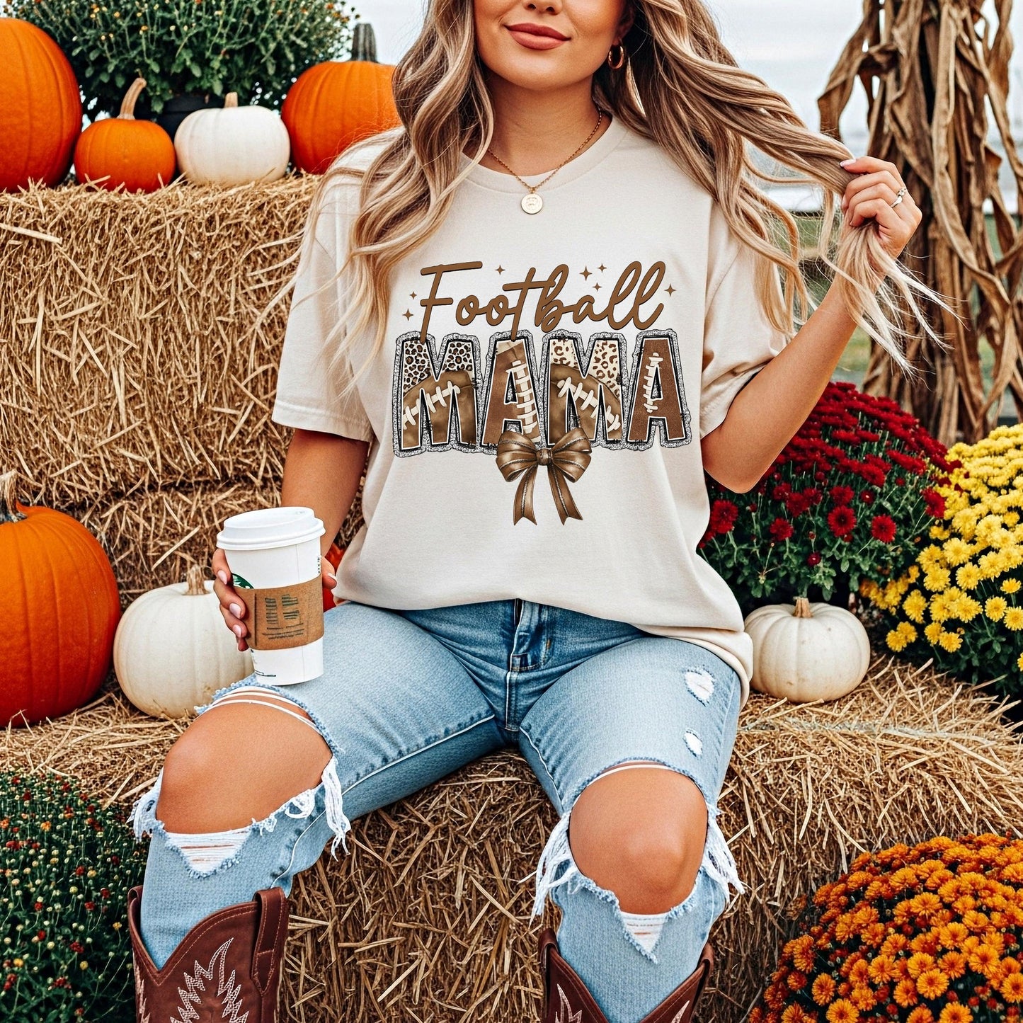 Football Mama Shirt, Cute Fall Football Mom , Game Day Comfort