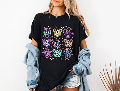 Neon Spooky Mickey Halloween Shirt, Comfort Colors Disney ,