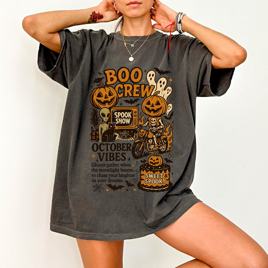 Comfort Colors Halloween Collage Shirt, Retro Spooky Season ,