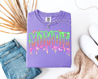 Mombie Halloween Shirt, Neon Zombie Mom , Funny Spooky Season ,