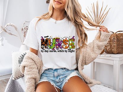 Nurse by Day Witch by Night Shirt, Halloween Nurse , Spooky