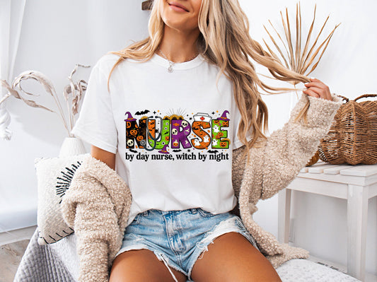 Nurse by Day Witch by Night Shirt, Halloween Nurse , Spooky