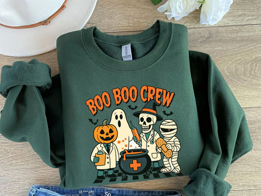 Boo Boo Crew Halloween Sweatshirt, Nurse Doctor Medical Staff