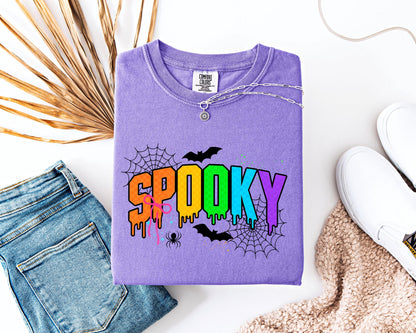 Spooky Rainbow Halloween Shirt, Colorful Comfort Colors , Cute