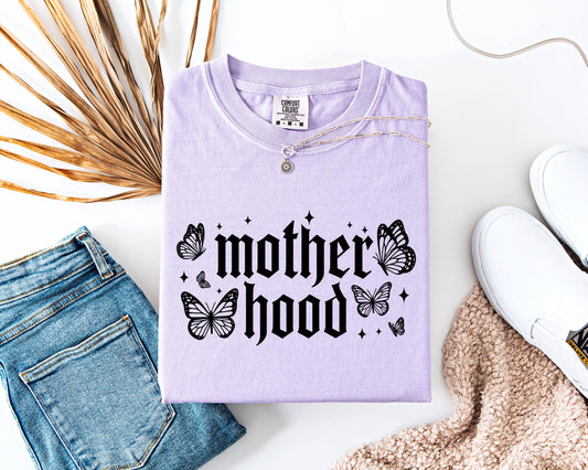 Comfort Colors Motherhood Shirt with Butterflies, Vintage