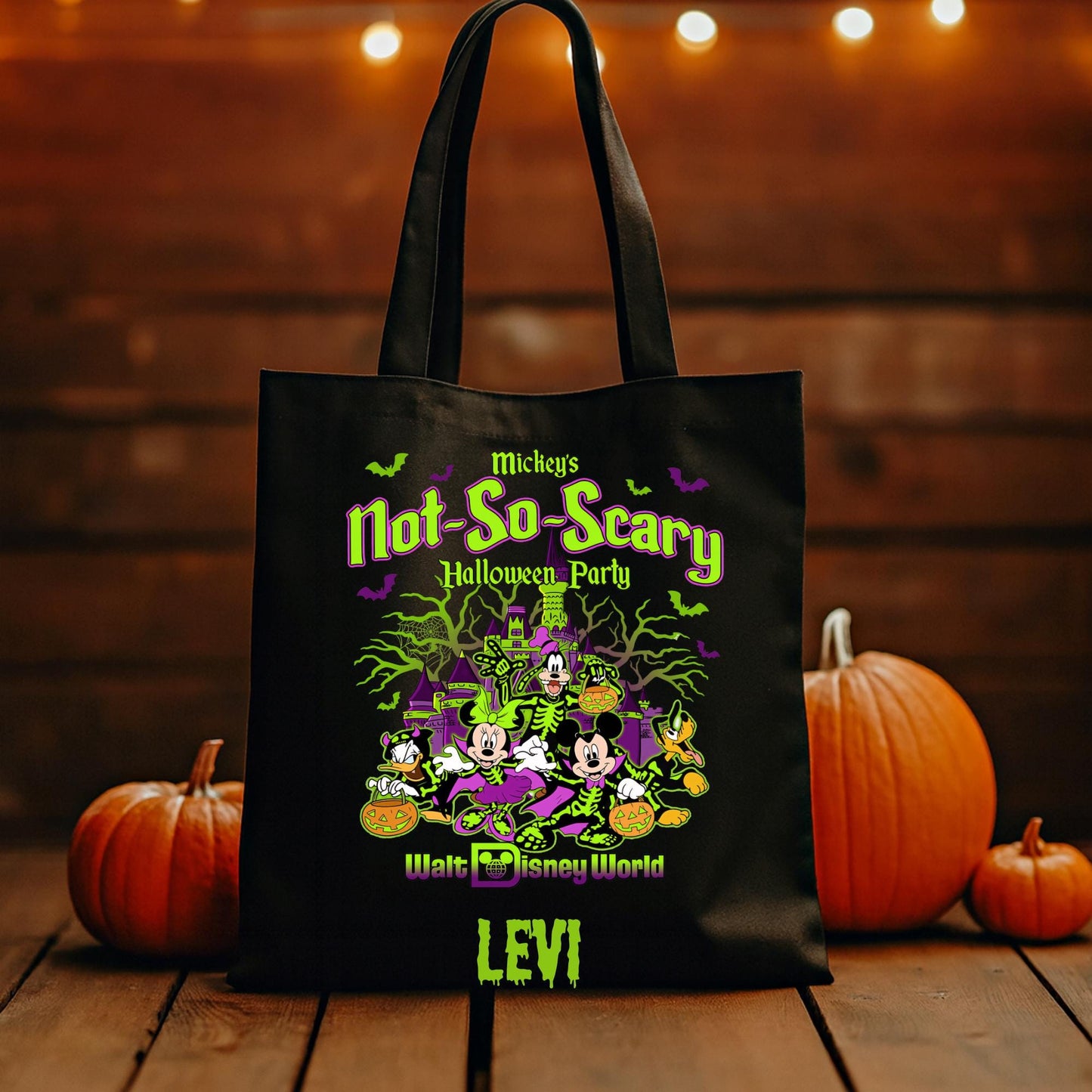 Personalized Halloween Trick or Treat Bag, Mickey and Friends