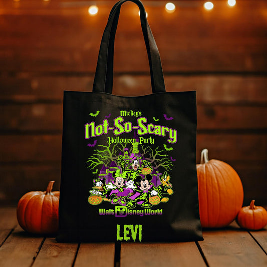 Personalized Halloween Trick or Treat Bag, Mickey and Friends