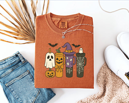 Halloween Coffee Shirt, Cute Spooky Season Comfort Colors ,