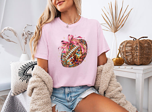 Game Day Football Shirt, Colorful Coquette Graphic , Women’s