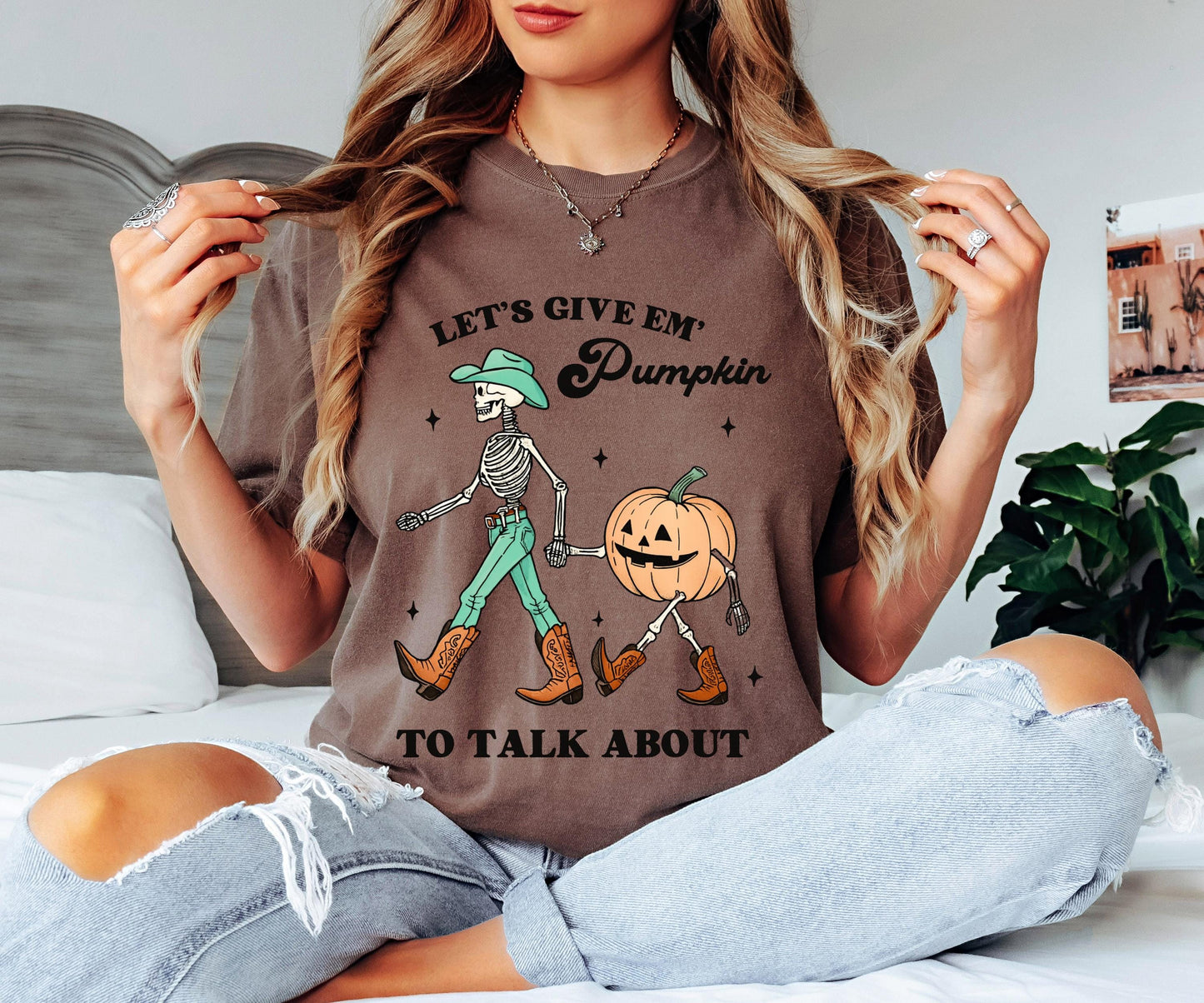 Pumpkin to Talk About Shirt, Cowboy Skeleton Halloween , Funny