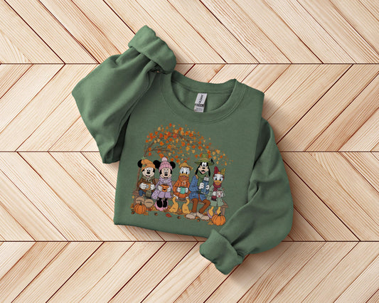 Disney Fall Pullover Sweatshirt, Mickey and Friends Pumpkin