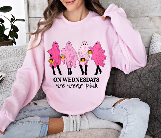 On Wednesdays We Wear Pink Ghost Sweatshirt, Mean Girls