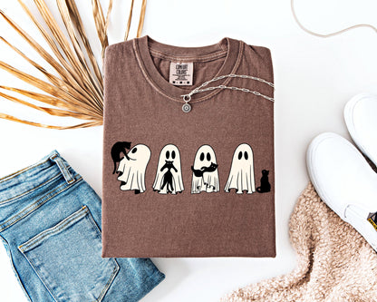 Ghost Holding Cat Shirt, Comfort Colors,Halloween Cat Shirt,
