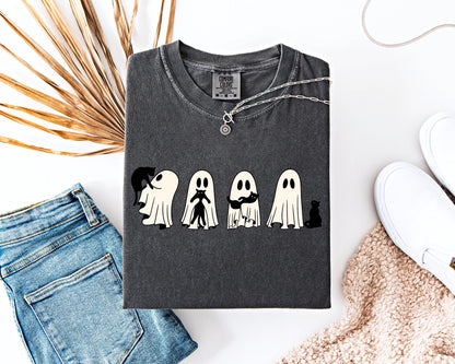 Ghost Holding Cat Shirt, Comfort Colors,Halloween Cat Shirt,