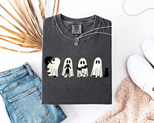 Ghost Holding Cat Shirt, Comfort Colors,Halloween Cat Shirt,