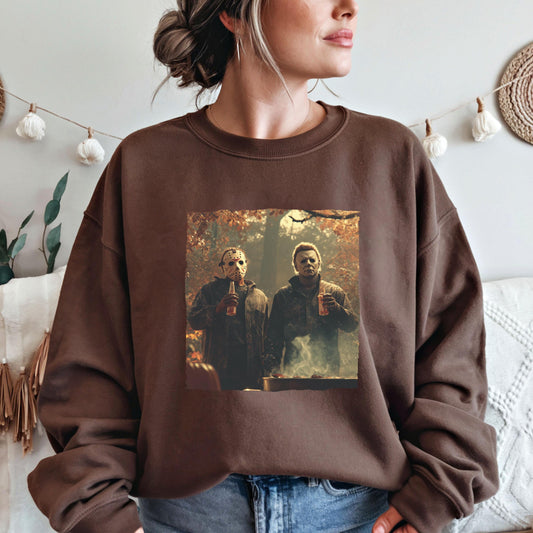 Michael Myers and Jason Sweater, Horror Movie Icons Drinking