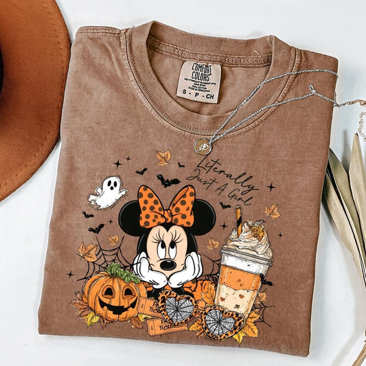 Comfort Colors Minnie Shirt, I’m Literally Just a Girl Fall ,