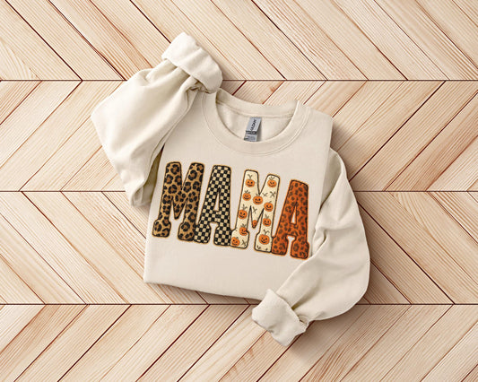 Mama Halloween Sweatshirt, Cute Fall Mom Pullover, Spooky Season
