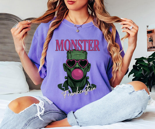 Frankenstein Blowing Bubblegum Shirt, Funny Monster Halloween ,