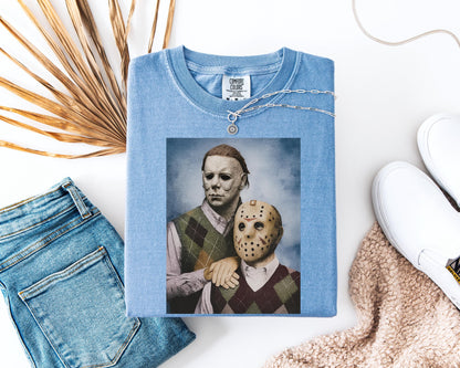 Michael Myers and Jason Shirt, Retro Horror Movie Icons , Funny