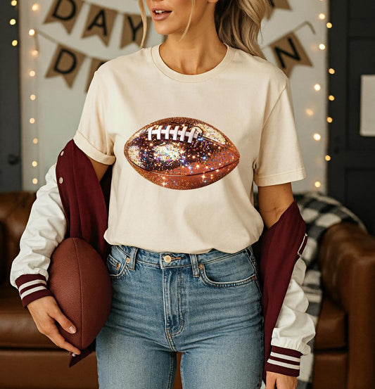 Glitter Football Comfort Colors® Shirt for Women and Teens, Fall